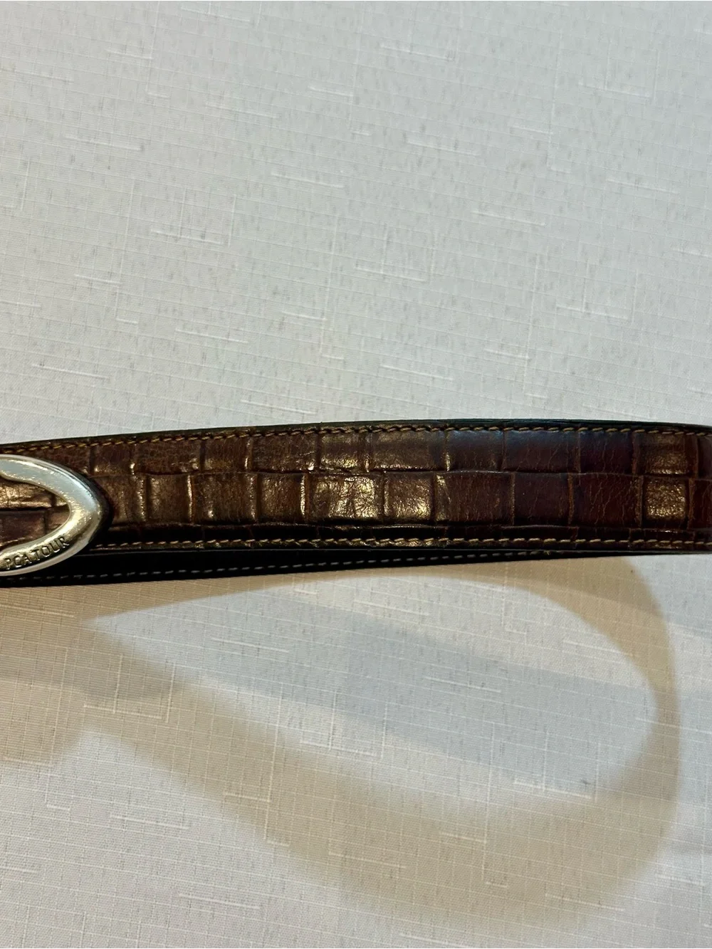 PGA Tour Brown Croc Embossed Leather Golf Belt Size 40